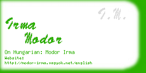 irma modor business card